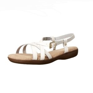 G.H. Bass & Co. White Margie Leather Strappy Sandals 8